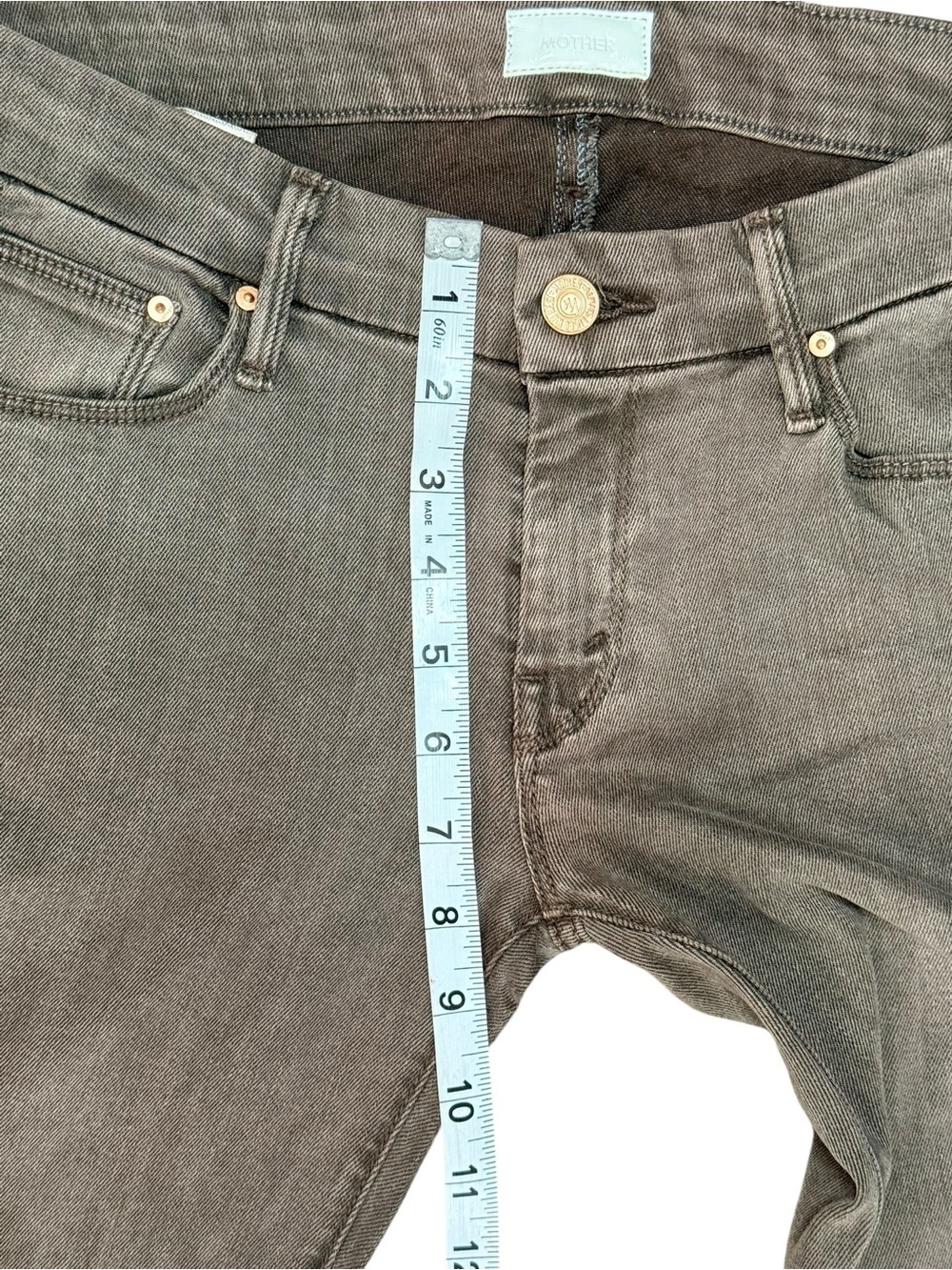 Mother The Looker Skinny Jeans Dye Clay Taupe Gray Stretch Denim Size 29 - Picture 7 of 11
